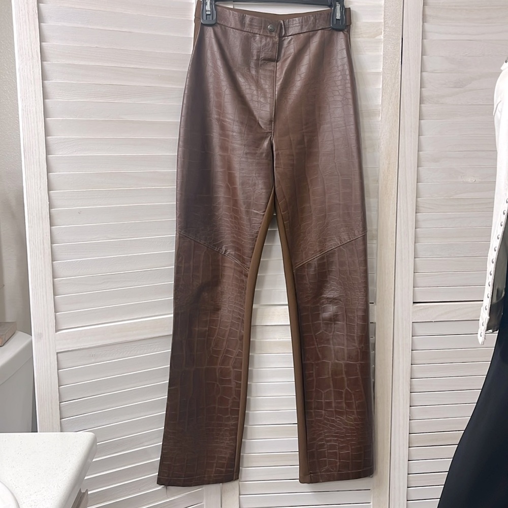 Mitchie’s Vintage Croc Embossed Leather pants  Small
